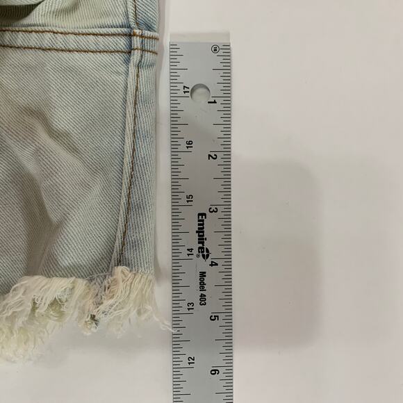 Billabong How Bout That Shorts 31 Light Blue Distressed Cut Off Raw Hem - Picture 8 of 11